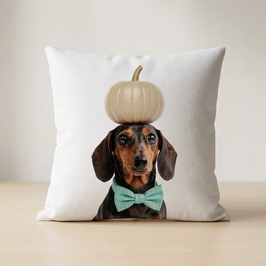 Personalized cat photo Halloween pillow for cat lovers and pet parents