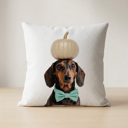 Personalized cat photo Halloween pillow for cat lovers and pet parents