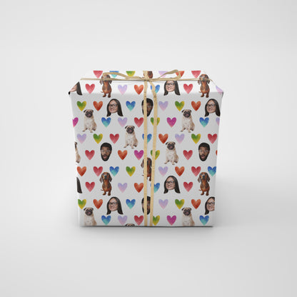 Valentines photo gift wrap, custom love gift wrapping paper