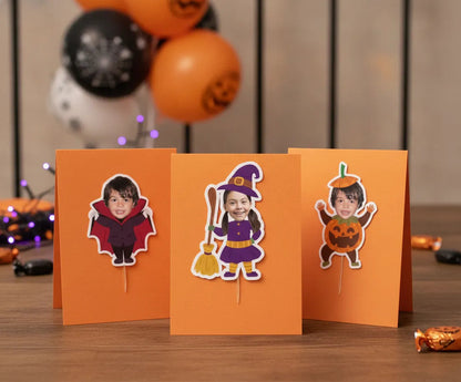 Personalized Photo Halloween cupcake toppers for boys - PRINTABLE
