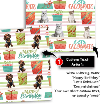 personalized wrapping paper with your pet faces and photos 