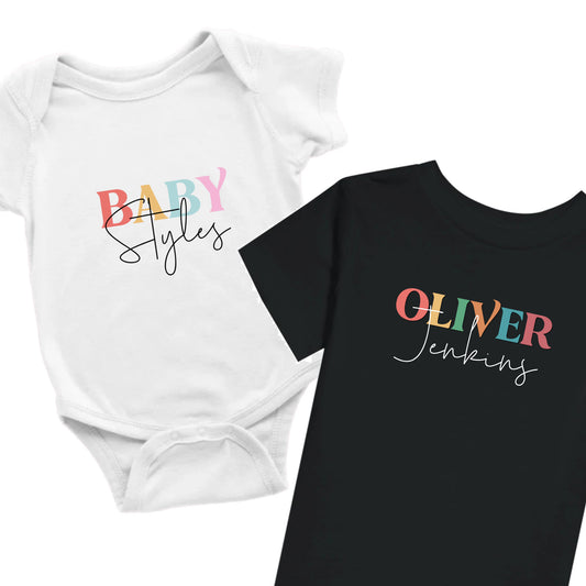 custom text tshirt personalized name kids clothing