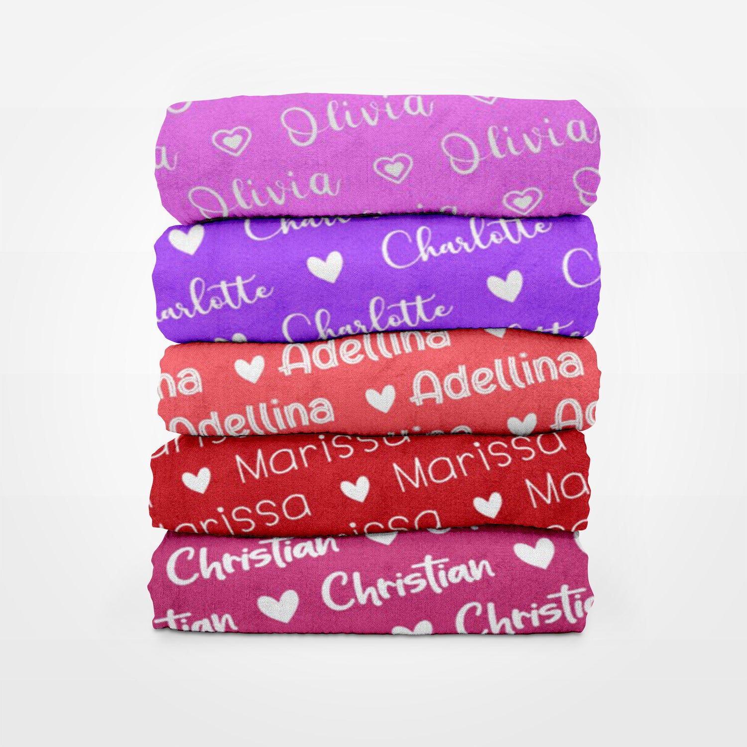 Hearts Personalized Blanket - Customizable Blanket - Personalized name blanket for Girls, custom name blanket for girls, personalized hearts blanket for girls