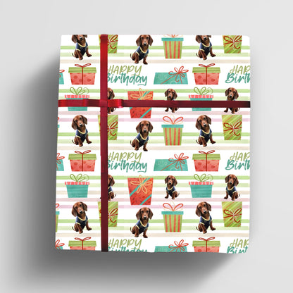 birthday gift wrapping paper personalized with photo of your pet