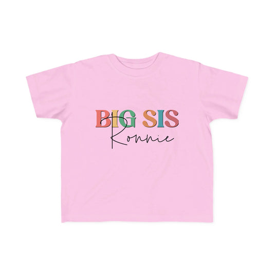 BIG SIS t-shirt for toddlers with Custom name (Made in US)