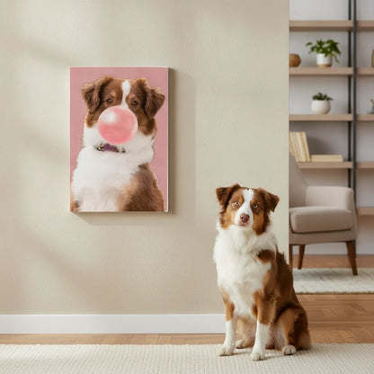 Personalized Pet Bubble Gum Canvas – Custom Pet Portrait