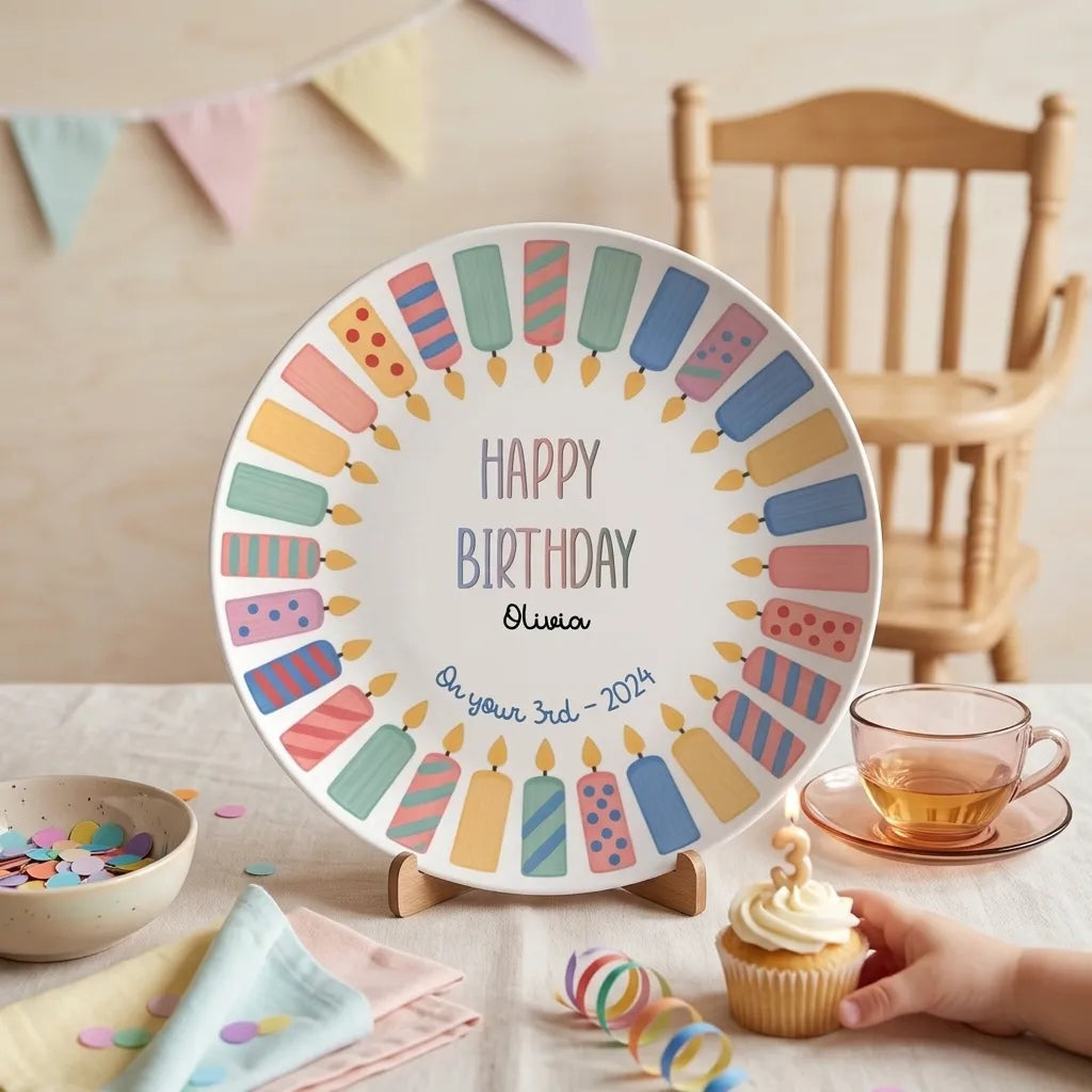 Personalized Birthday Gift Plate with Custom names and text options