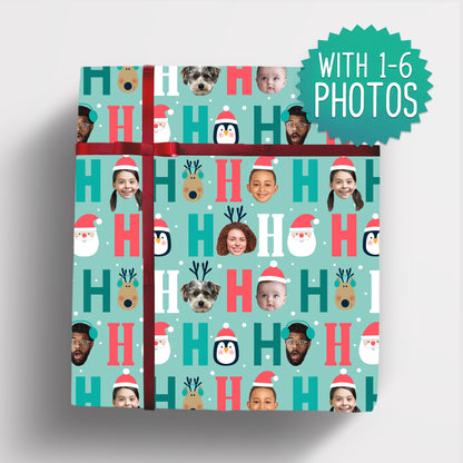 holiday family gift wrap with multiple photos