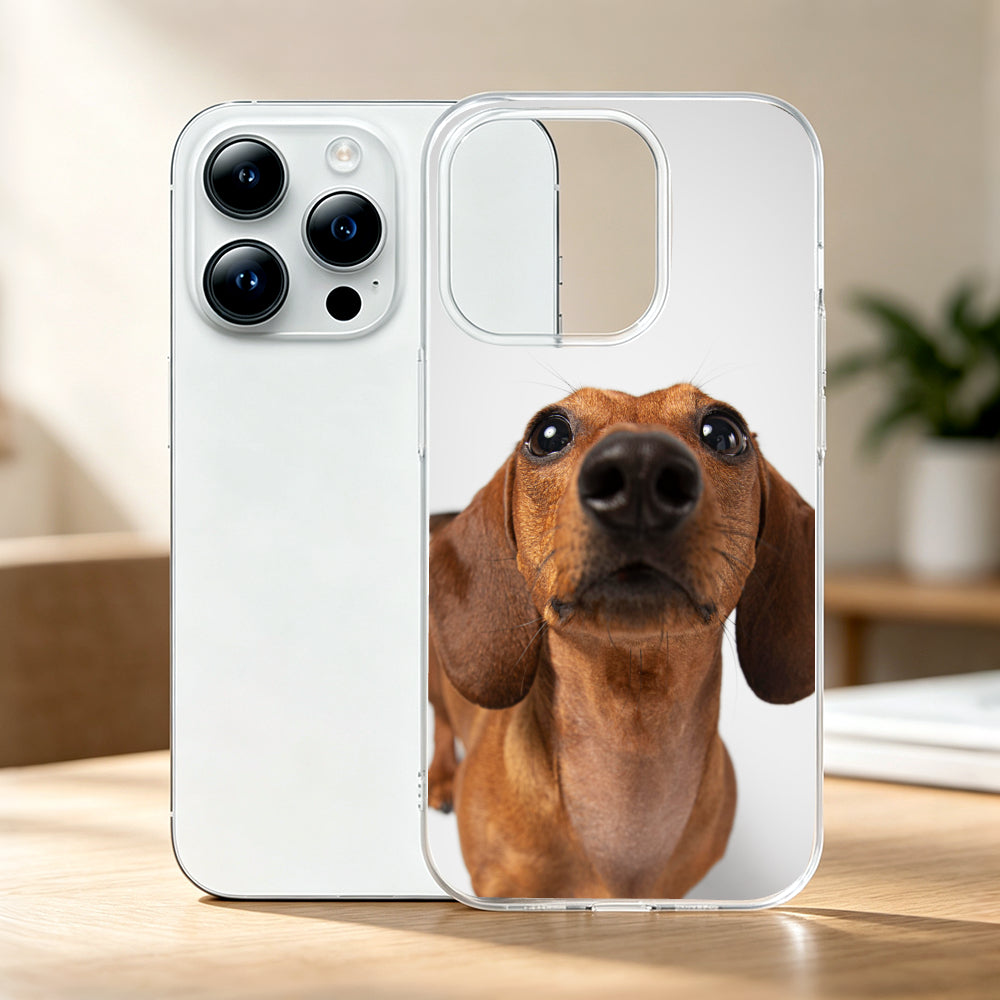 Personalized puppy photo phone case with squishy 3D nose