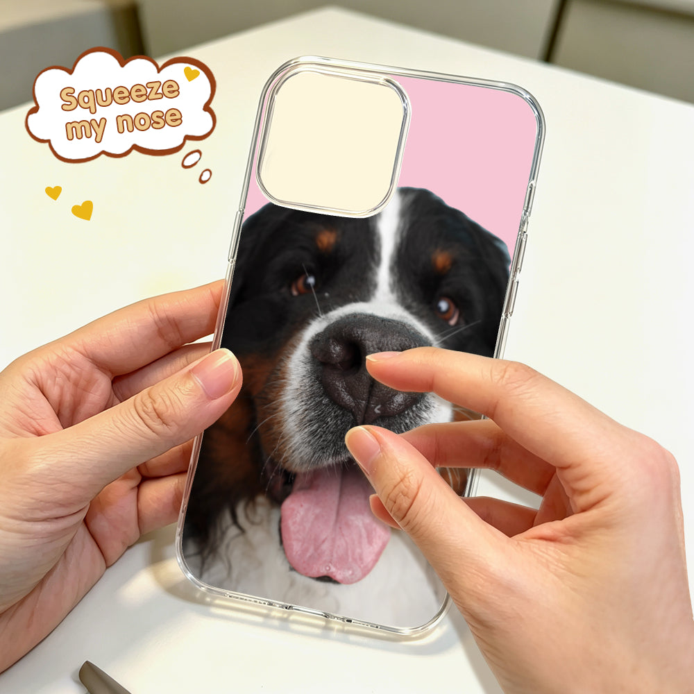 Personalized dog phone case with squishy nose for dog lovers