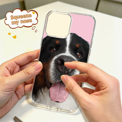 Personalized dog phone case with squishy nose for dog lovers