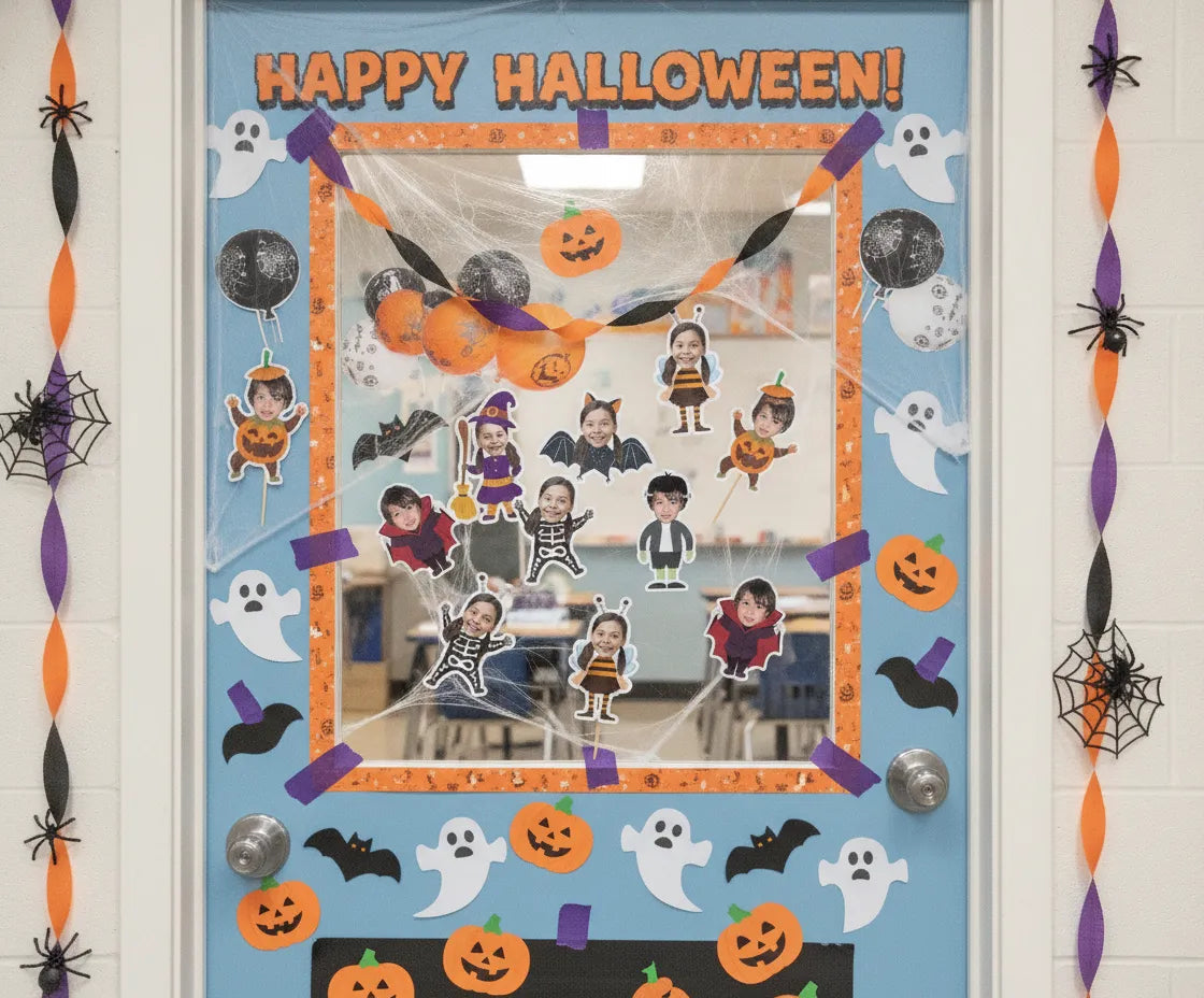 personalized photo halloween decor ideas for the classroom