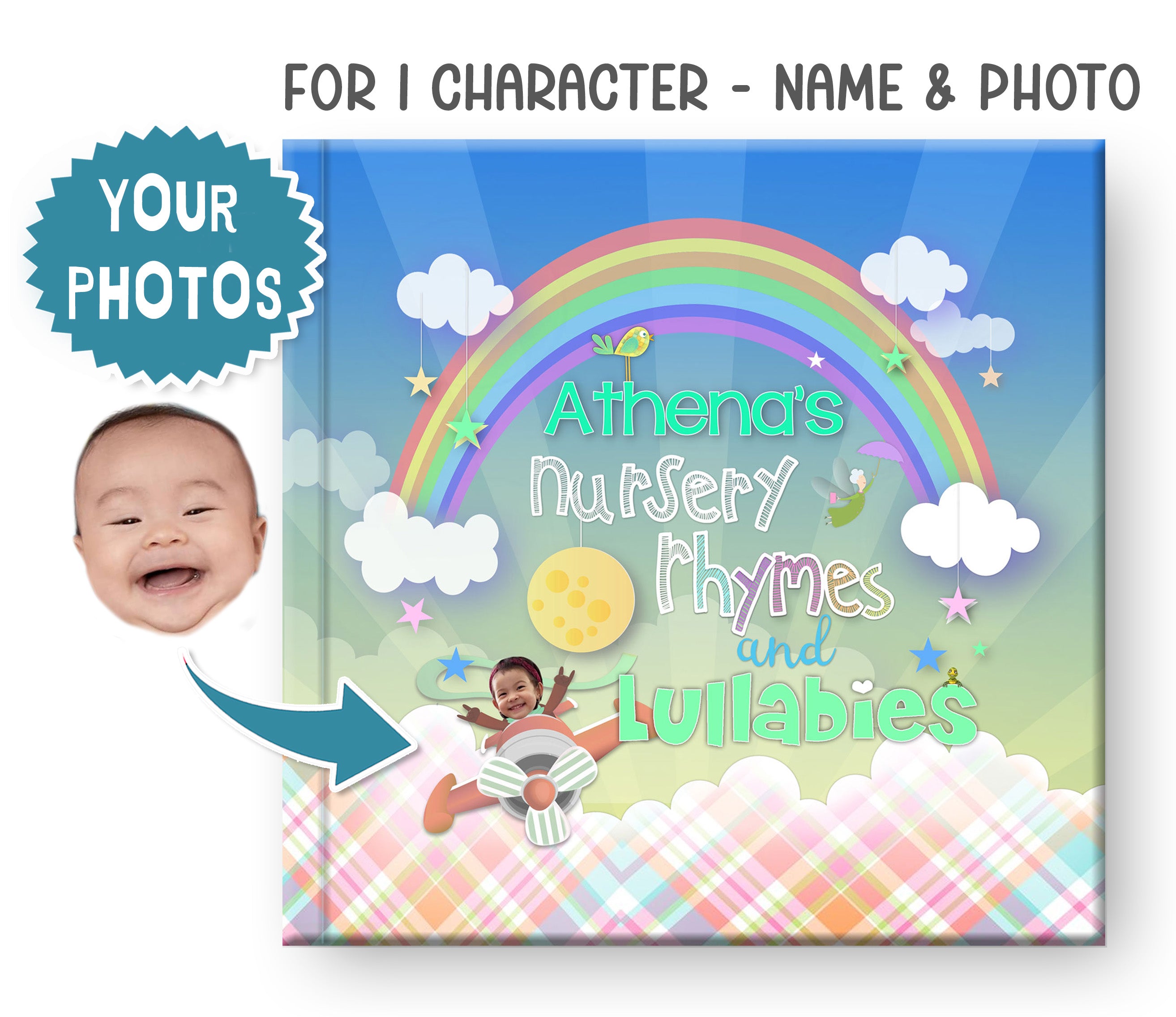 Personalized Nursery Rhyme Book for kids, with photo and