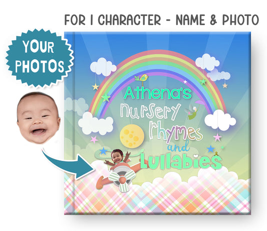 Personalized Nursery Rhyme Book for kids with their name and photo
