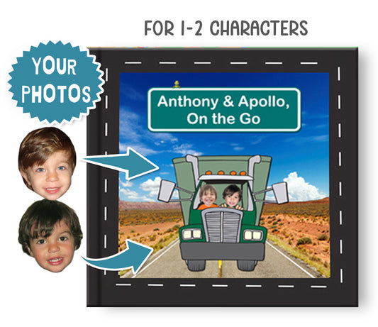 personalized book for brothers with cars, custom with photo and name