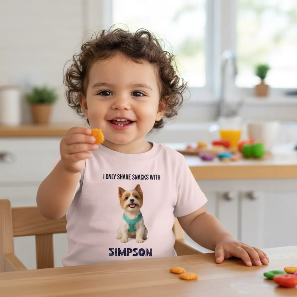 personalized photo shirt for baby and kids with their pet