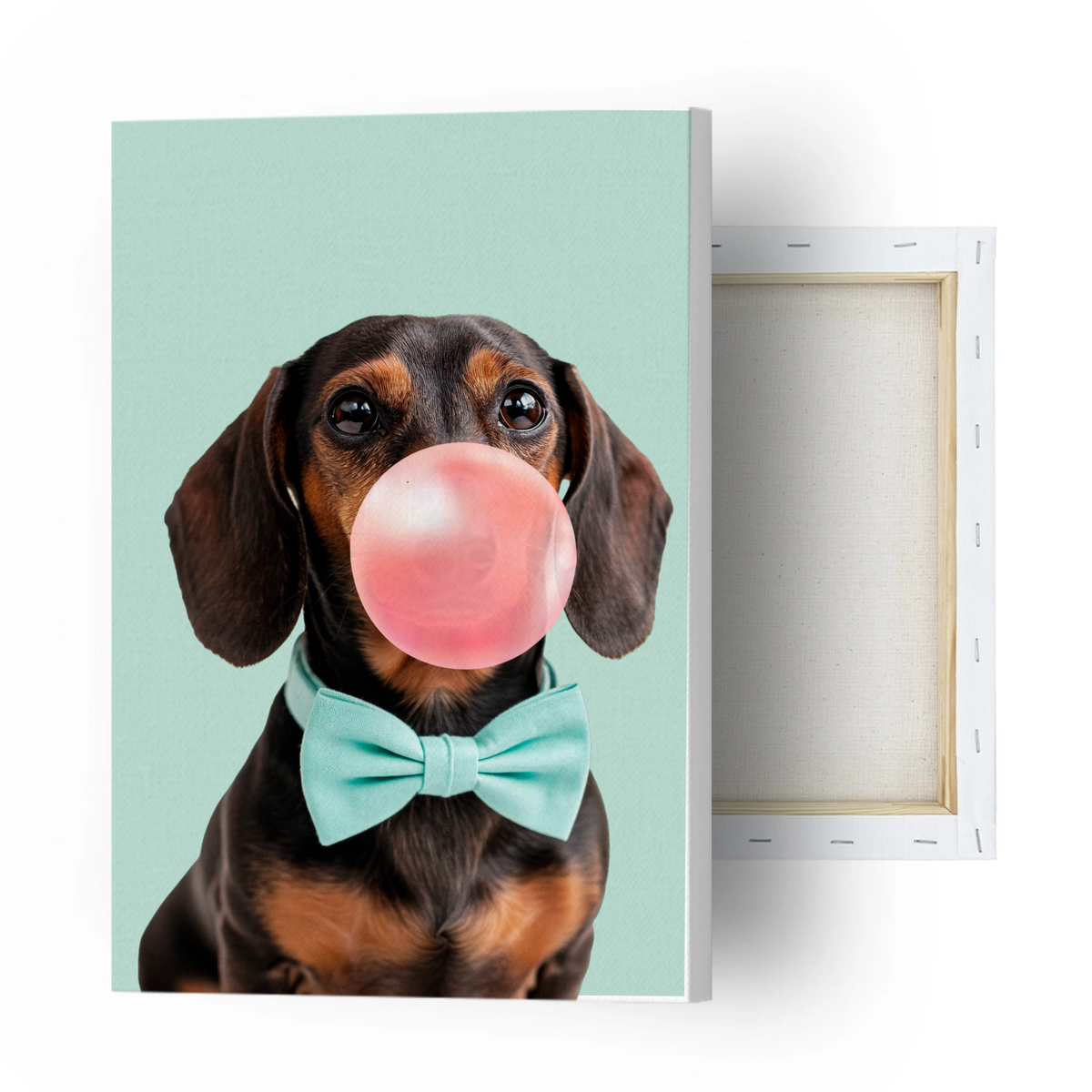 Pet photo transformed into personalized bubble gum wall art