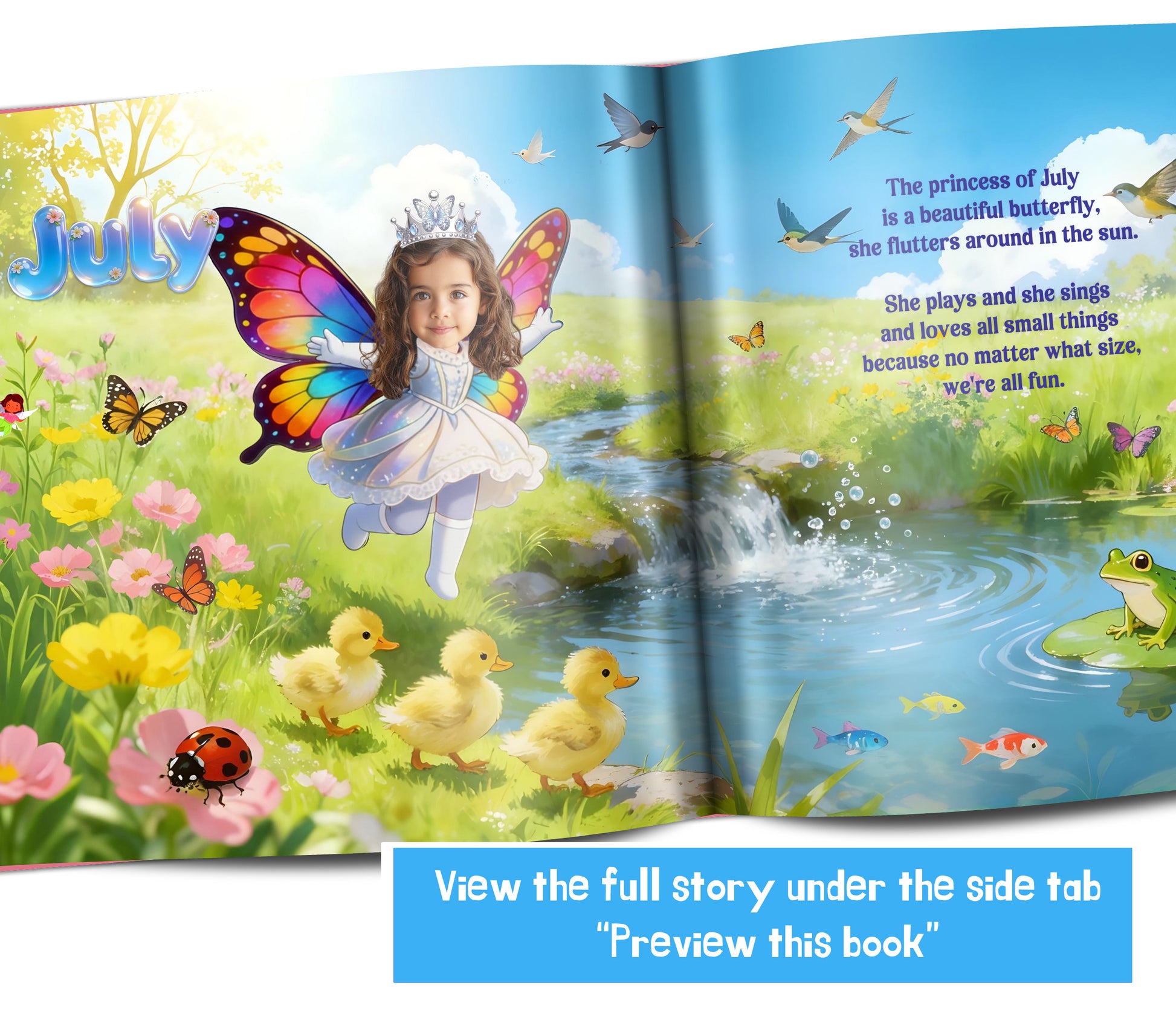 preview a personalized book with your childs face and name in it