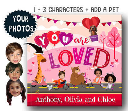 Valentine's Day Personalized Love Book for up to 3 Kids