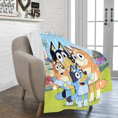 Bluey Gift Blanket - Custom Bluey Blanket with Name