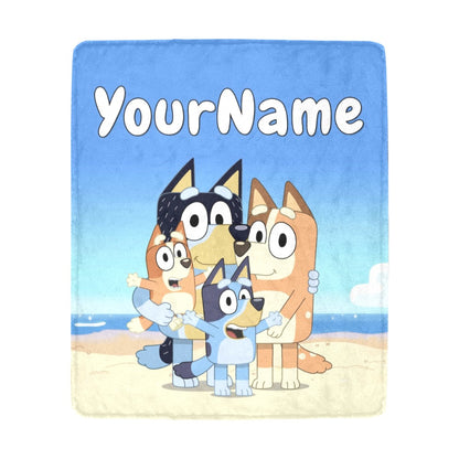 Bluey Gift Blanket - Custom Bluey Blanket with Name