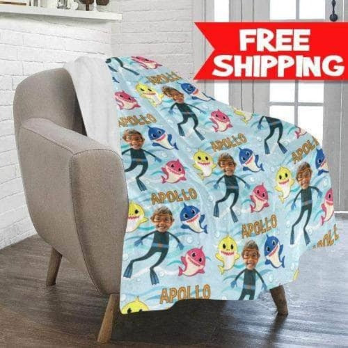 Baby Shark Blanket - Personalized with photo and name – My Custom Kids Books
