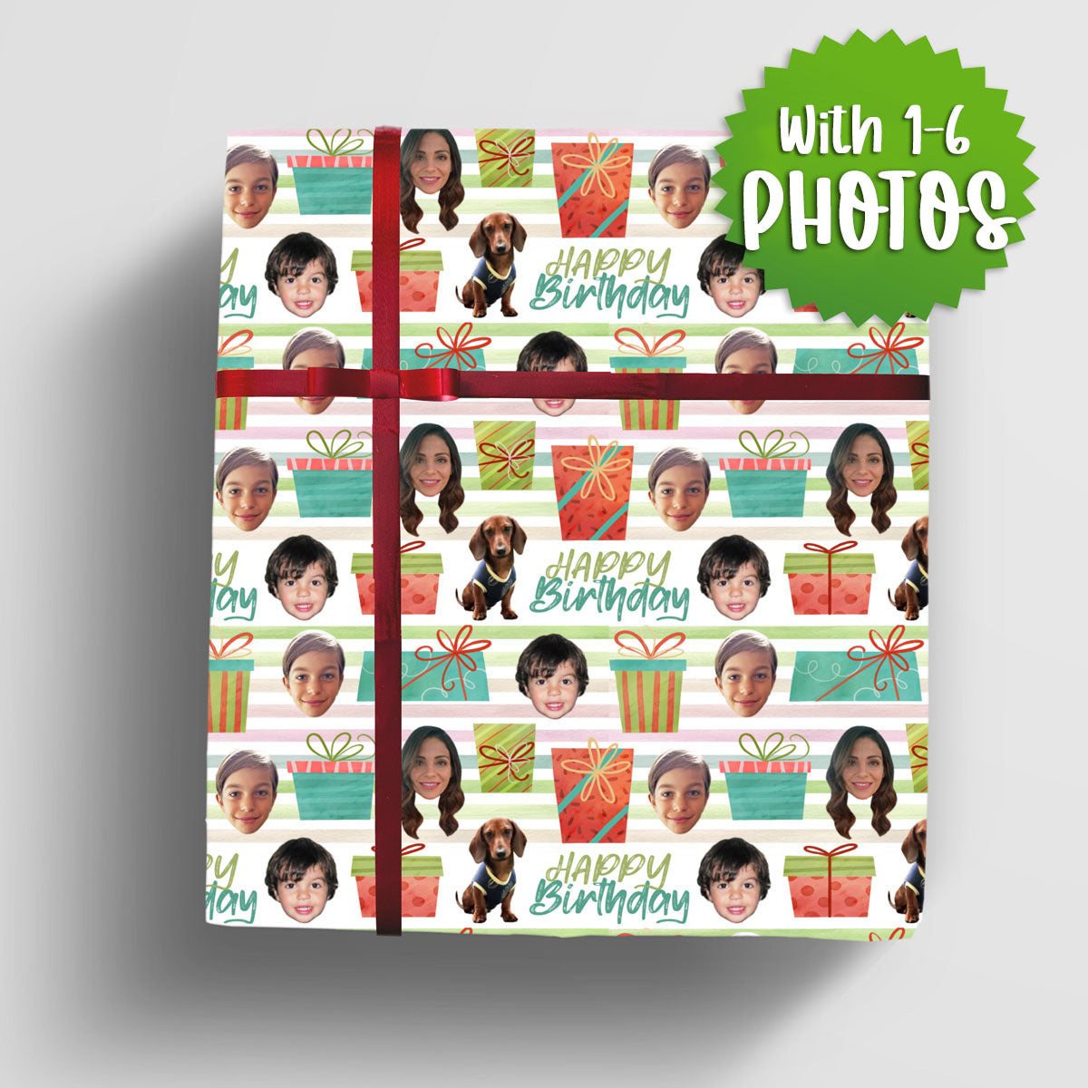 Personalized Birthday Gift Wrap - Custom Photo Wrapping Paper