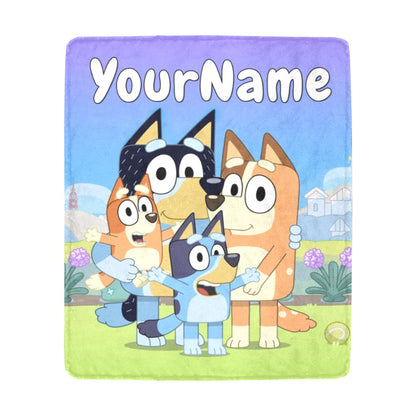 Bluey Gift Blanket - Custom Bluey Blanket with Name