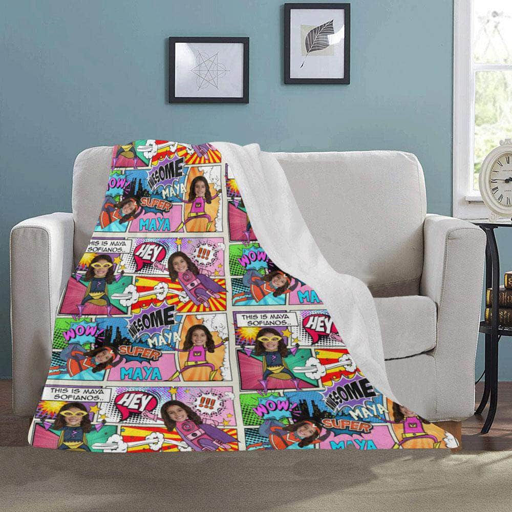 Personalized blanket with name and photo preview
