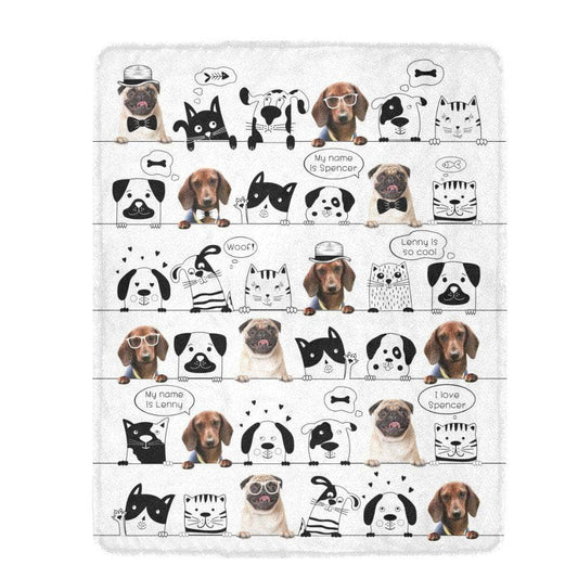 Personalized Blanket for Pets, Cats, or Dogs - 1-2 pets or photos