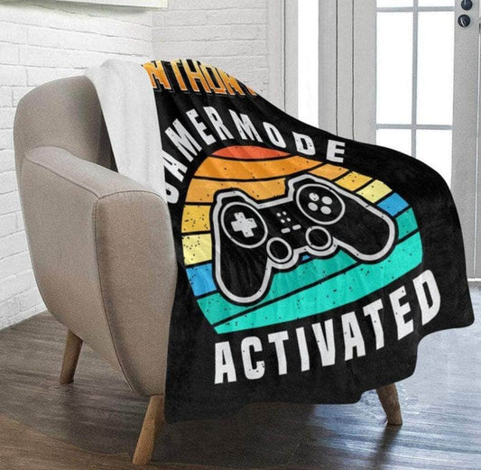 custom gaming blanket custom name blanket, gamer mode throw blanket
