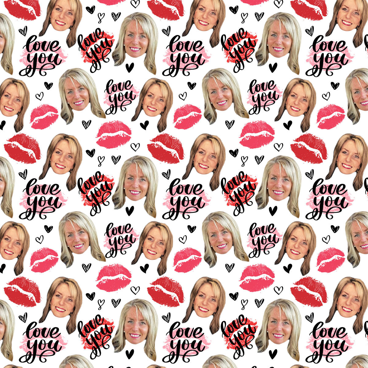 Valentines Wrapping Paper, Personalized gift wrapping paper with face