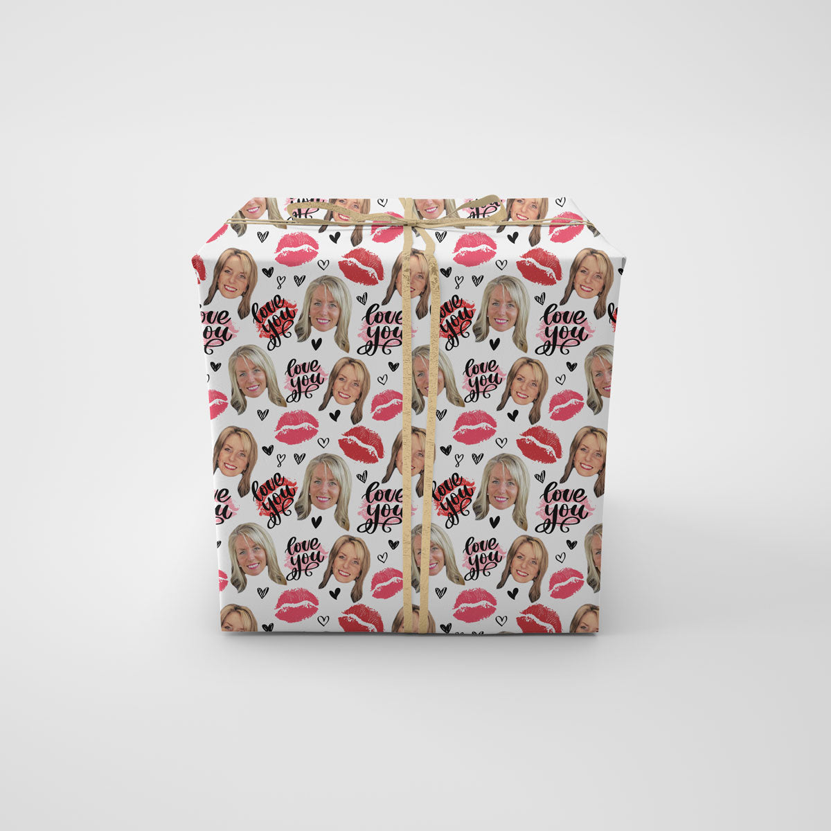 Valentines Wrapping Paper, Personalized wrapping paper with  face, valentine's day