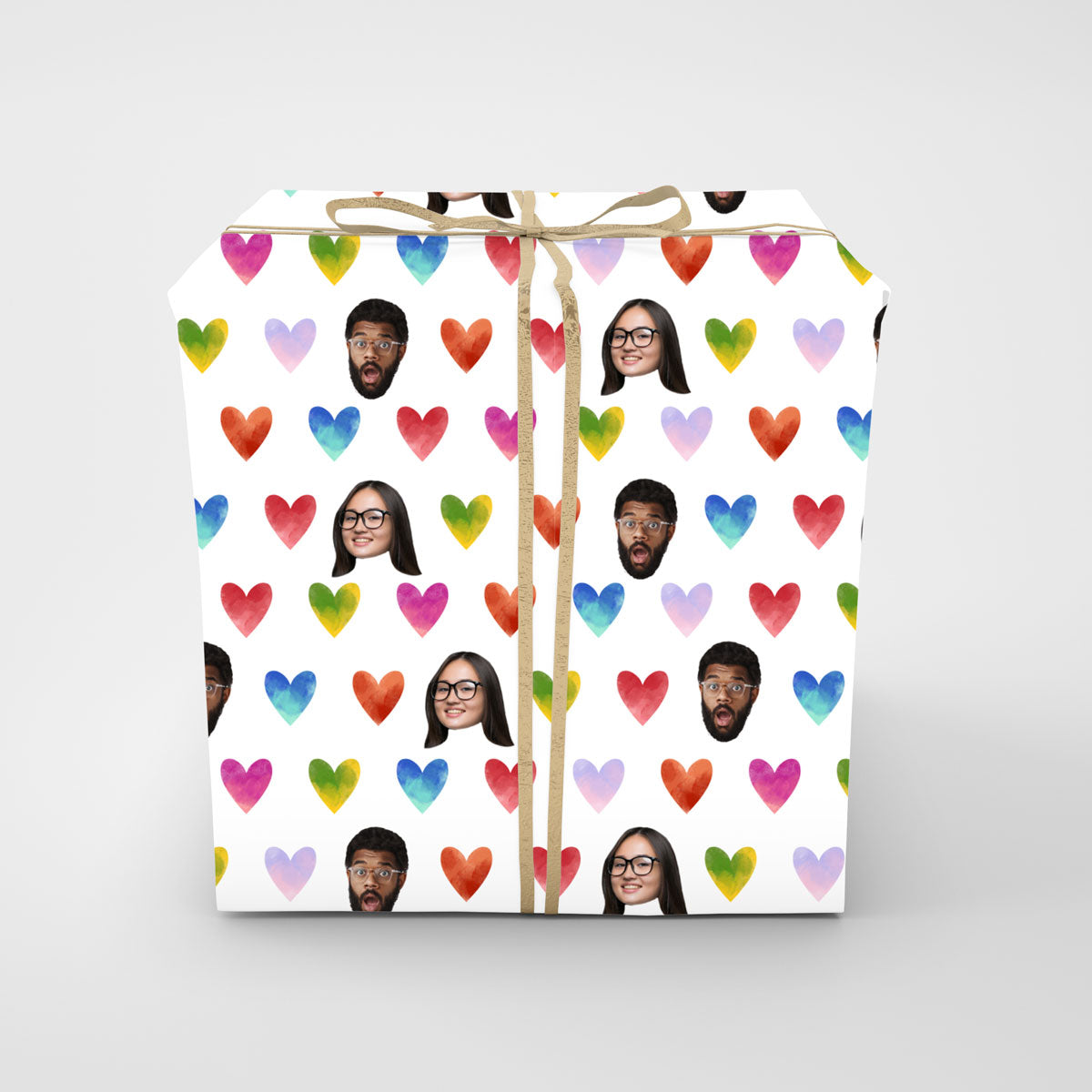 Custom Wrapping Paper - Personalized gift wrap, romantic hearts custom gift wrapping paper