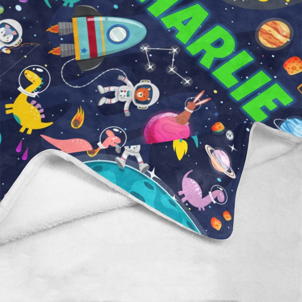 space blanket for kids with name
