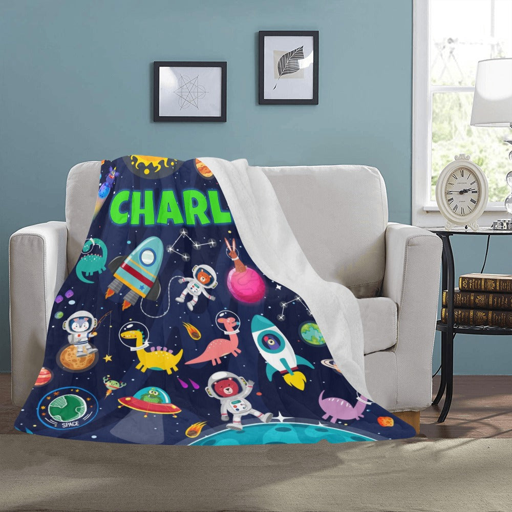 outer space birthday gift for kids blanket