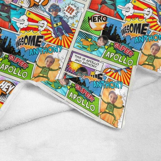 Personalized Blanket Comics for 12 kids, add a pet! My Custom Kids