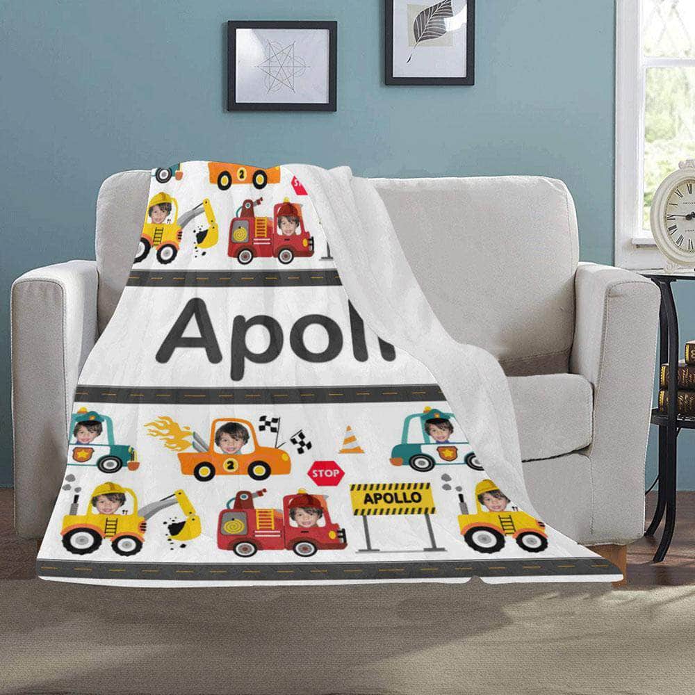 personalized blanket for boys cars trucks toddlers