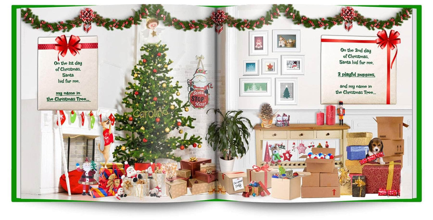 personalized christmas book with photo and name preview
