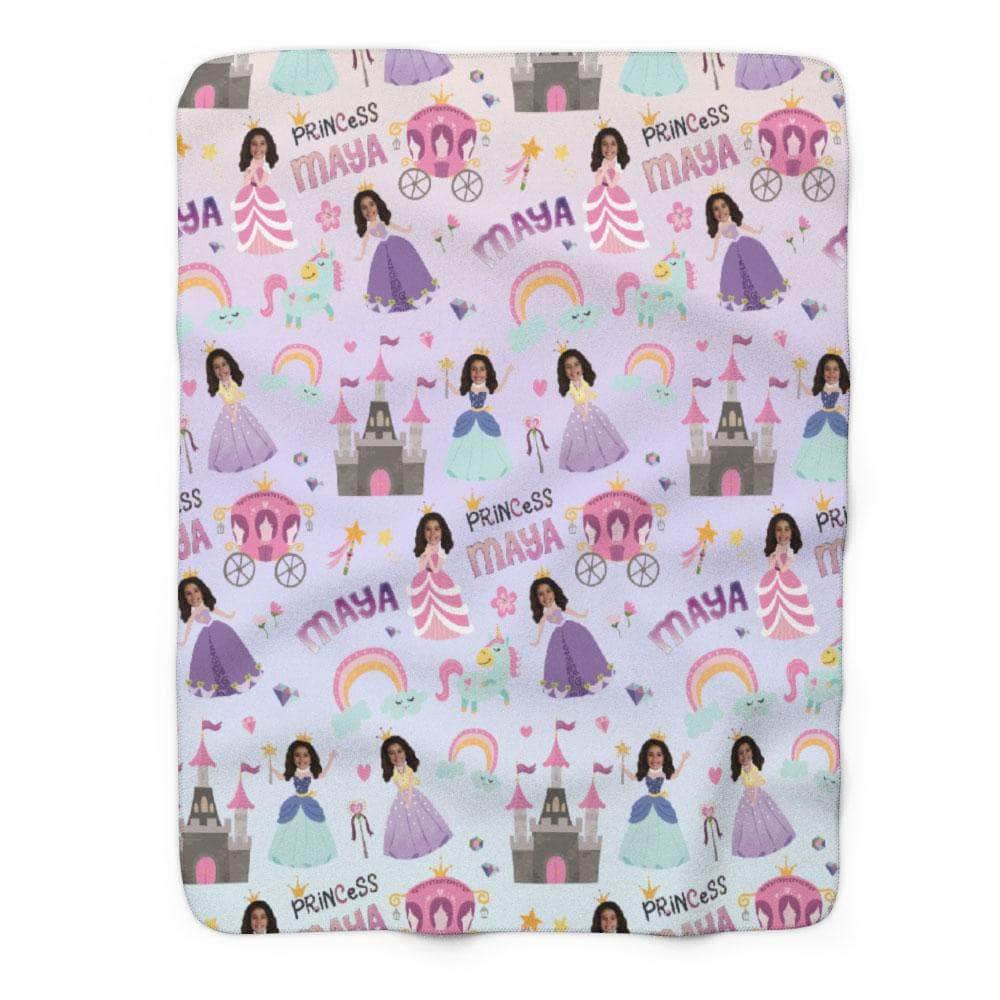 Personalized Princess Blanket for Girls with photo and name