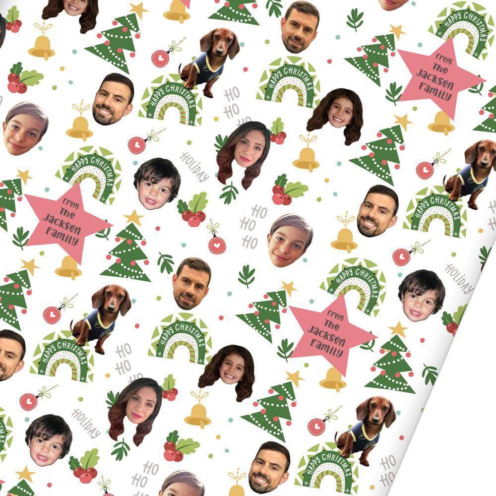 Custom Personalized Christmas wrapping paper for child, pet or family