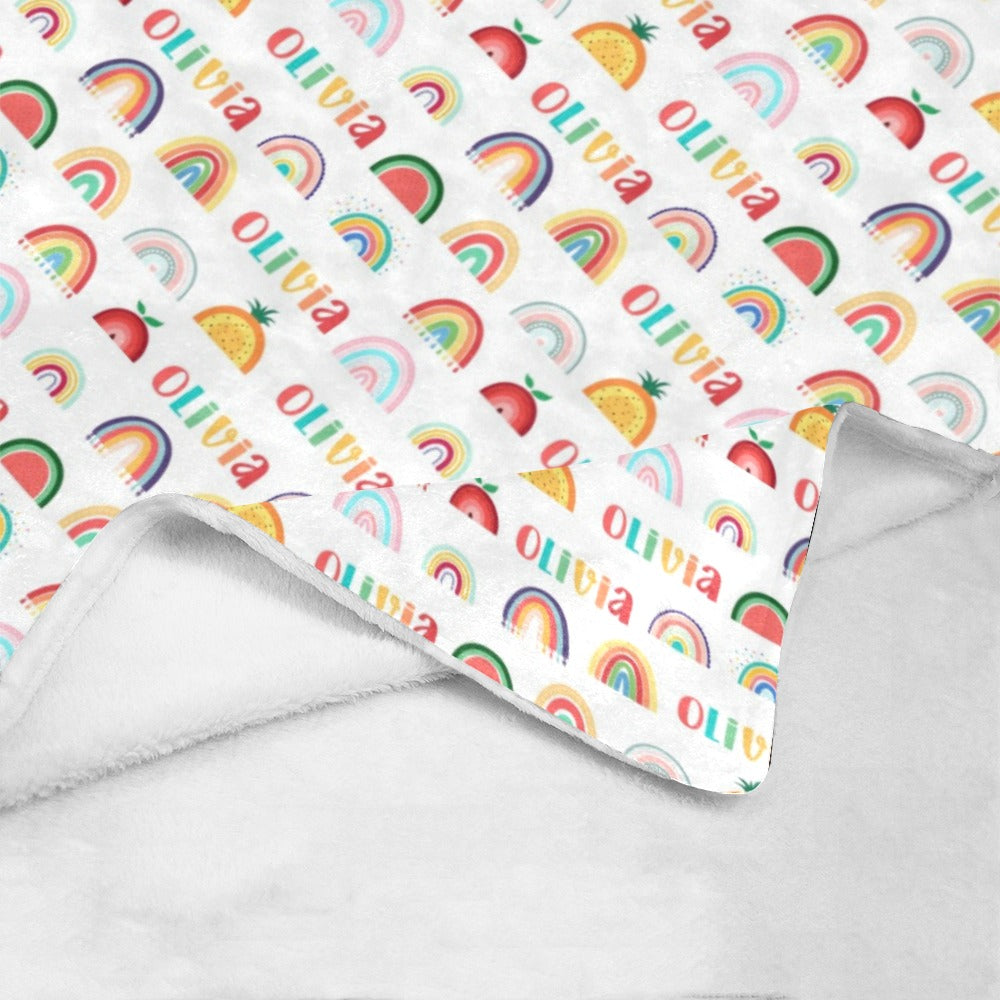 Rainbow Baby Blanket - Custom blanket with name - Rainbows Baby Blanket