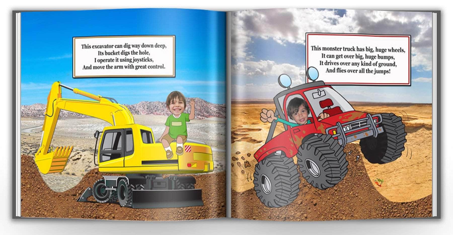Personalized Truck Book for Boys, with photo face and name – My Custom ...