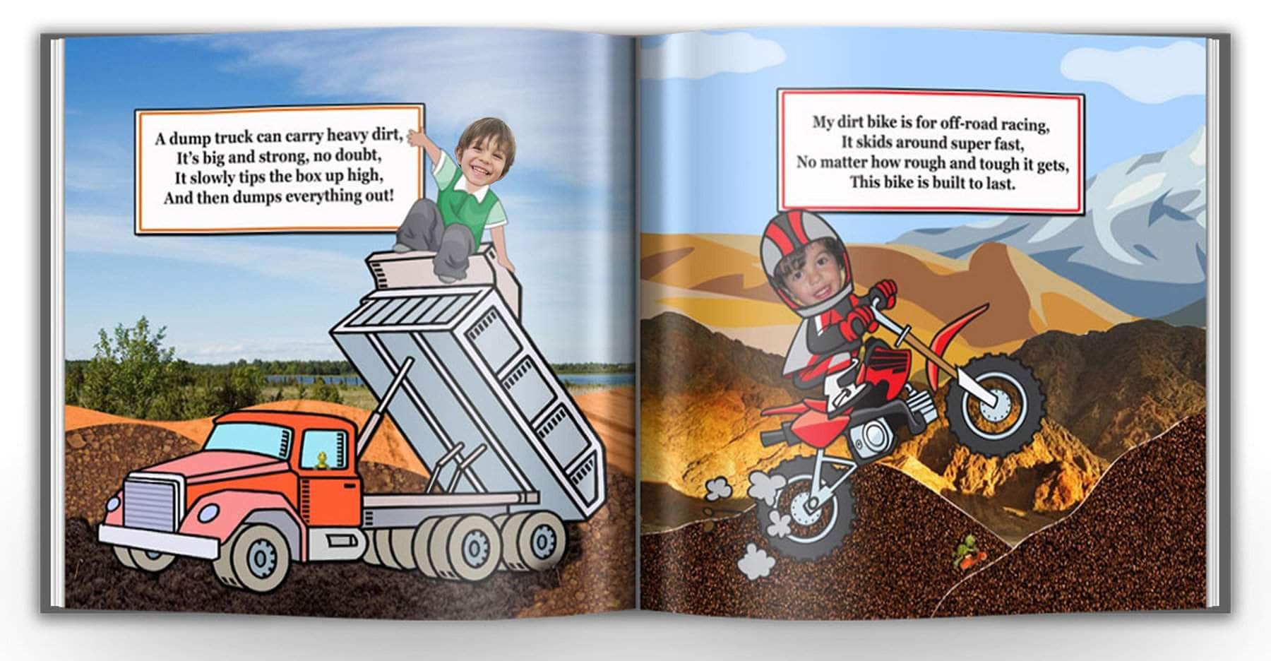 Personalized Truck Book for Boys, with photo face and name – My Custom ...