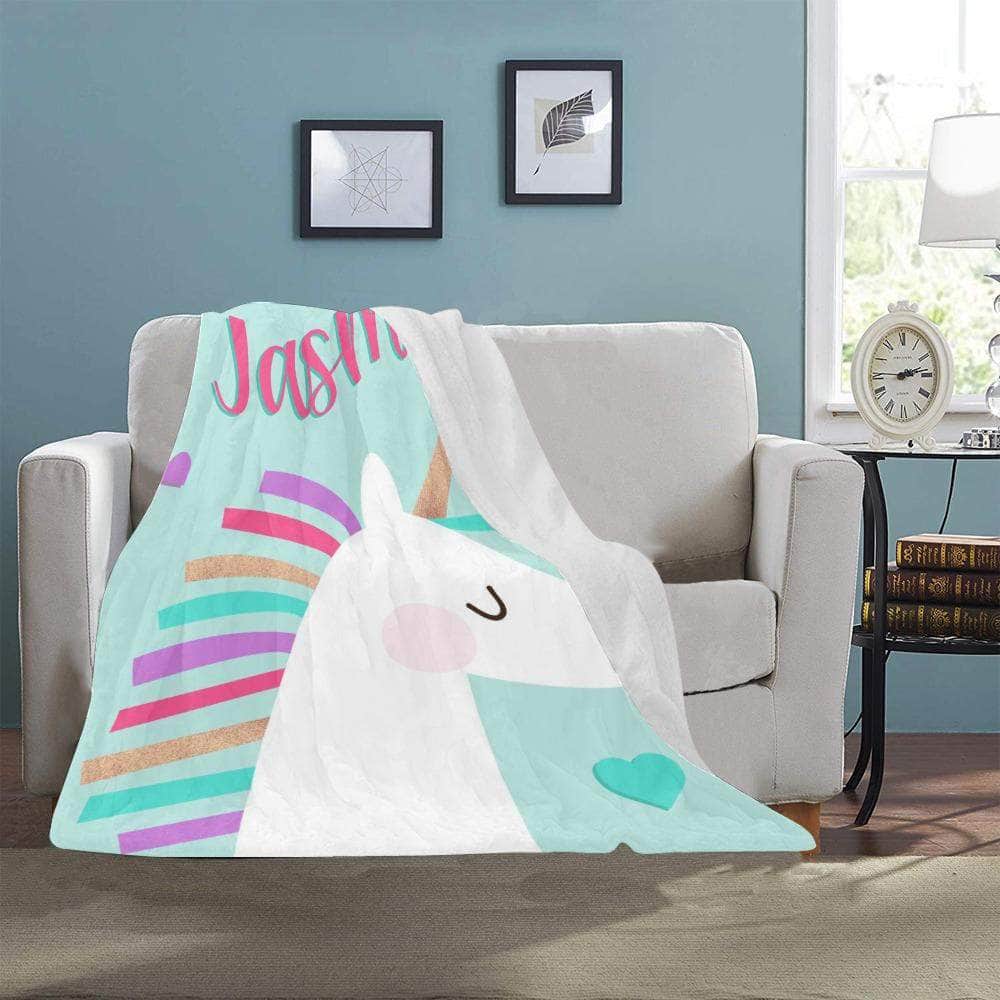 personalized unicorn blanket custom with name