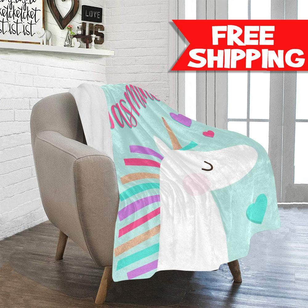 personalized blanket with name unicorn design, unicorn blanket custom blanket with name