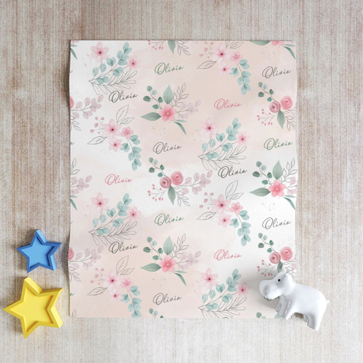 baby blanket personalized floral baby blanket