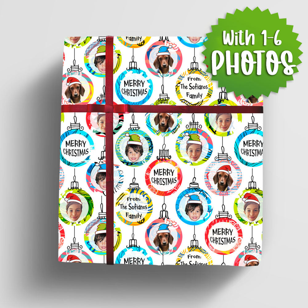 Custom Christmas Family & Pet Wrapping Paper
