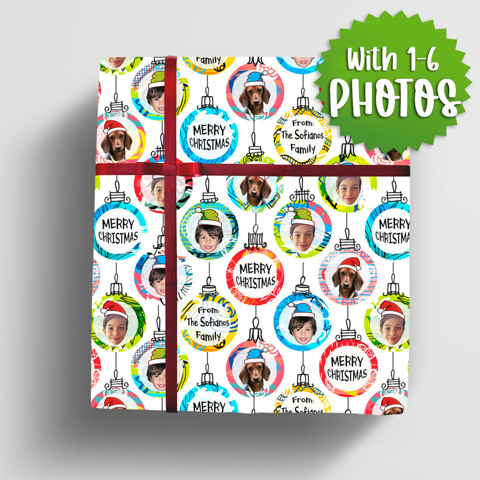 Personalized Family Christmas Gift Wrap Custom Face wrapping paper