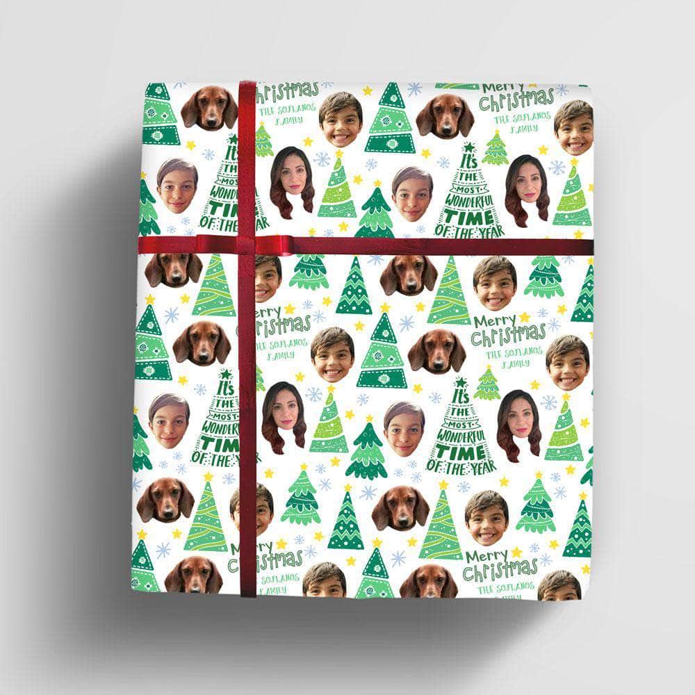 Personalized Christmas Wrapping Paper for whole family and pets